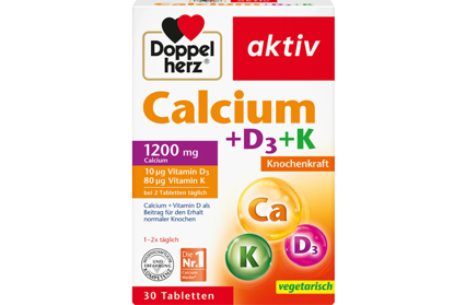 Image sur Doppelherz Comprimés de calcium + vitamine D3 30pcs,  59,1 g