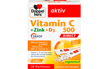 Image sur Doppelherz Vitamine C500  + Zinc + D3 Bâtonnets de Portion Direct Depot